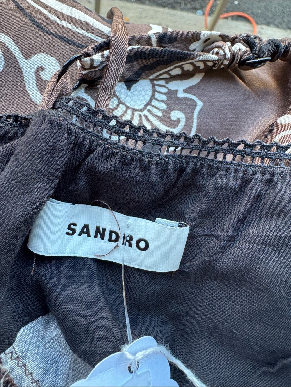 Sandro Brown Paisley Slip Maxi Dress - Picture 6 of 6